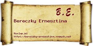 Bereczky Ernesztina névjegykártya